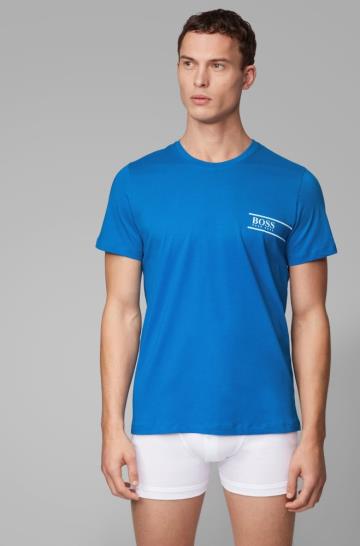 Koszulki BOSS Relaxed Fit Cotton Underwear Niebieskie Męskie (Pl05205)